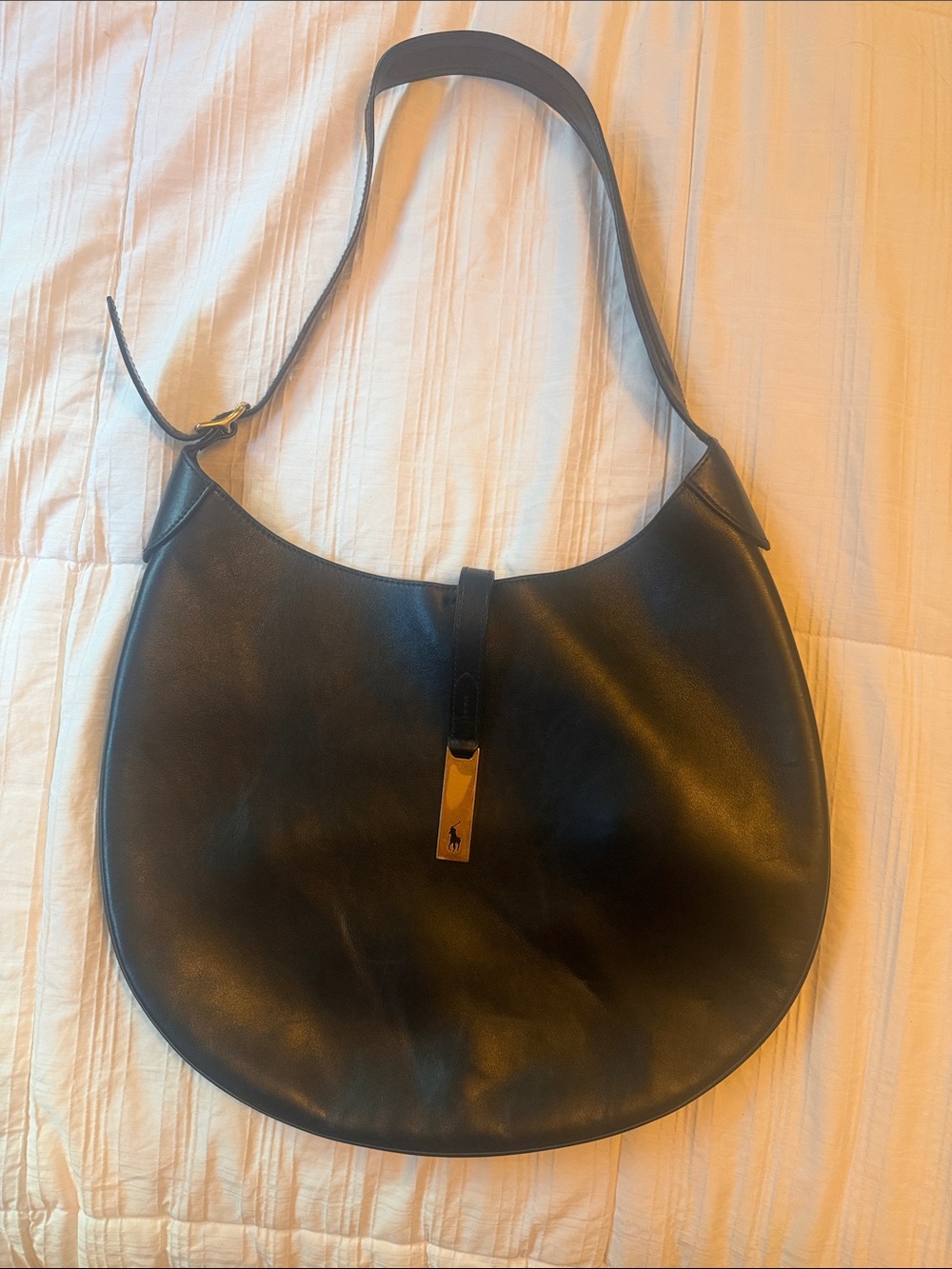 Polo Ralph Lauren ID Large Leather Shoulder Bag
